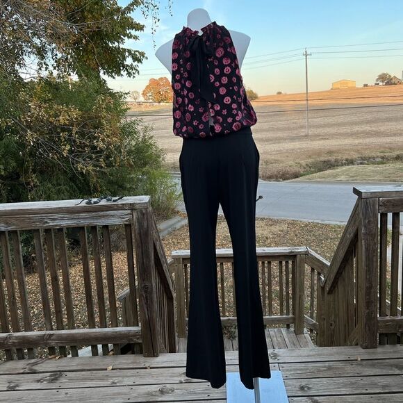 Ramy Brooke Black Leona Burnout Jumpsuit New Size 8 - Picture 4 of 11